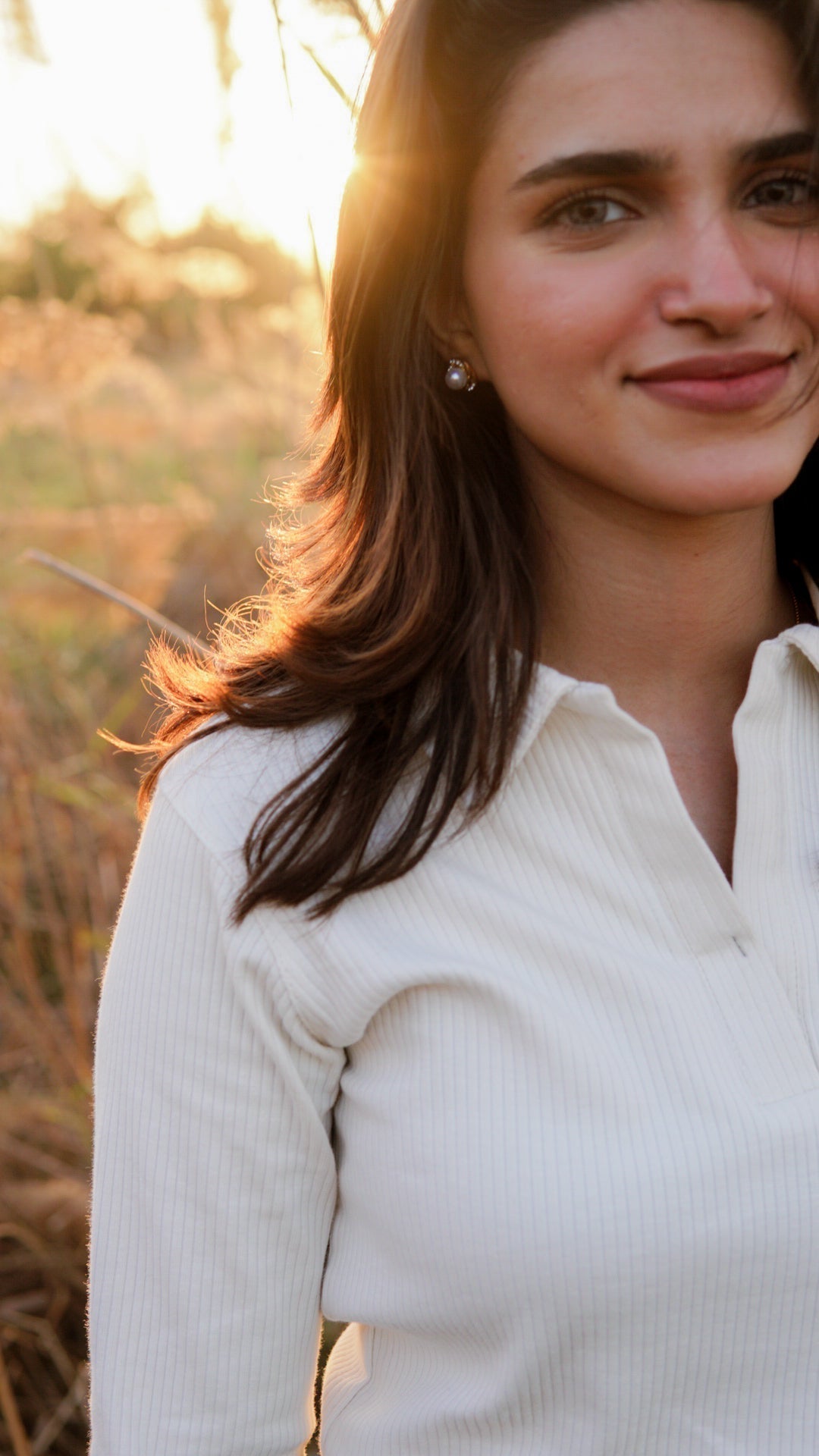 Celeste Drop Needle Shirt - Biege - Pardais - Close Up - View