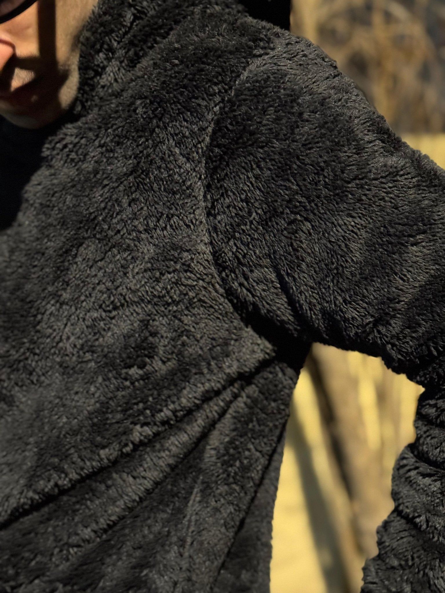Teddy Fur Oversized Unisex Hoodie Black - Pardais Clothing