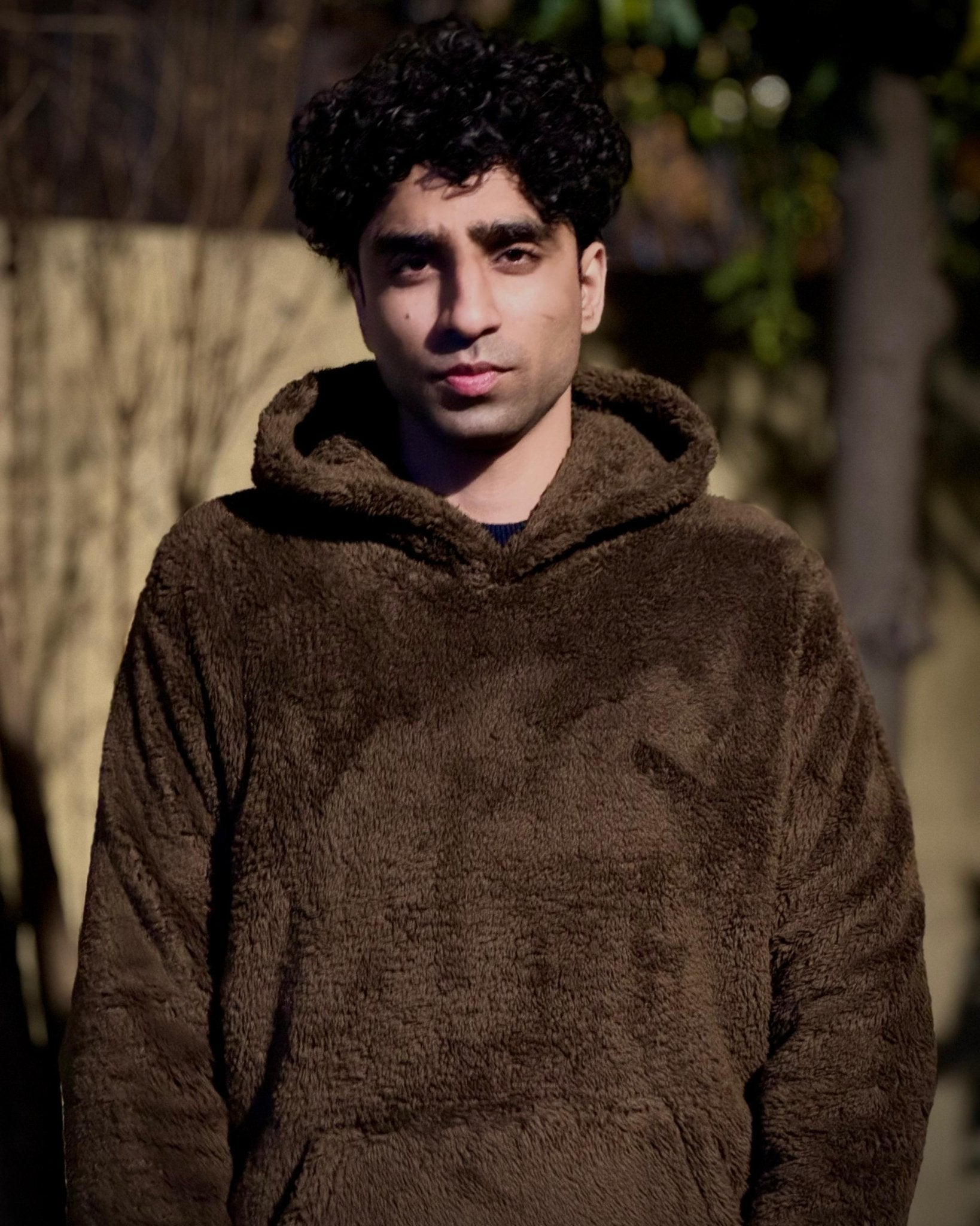 Teddy Fur Oversized Unisex Hoodie Brown