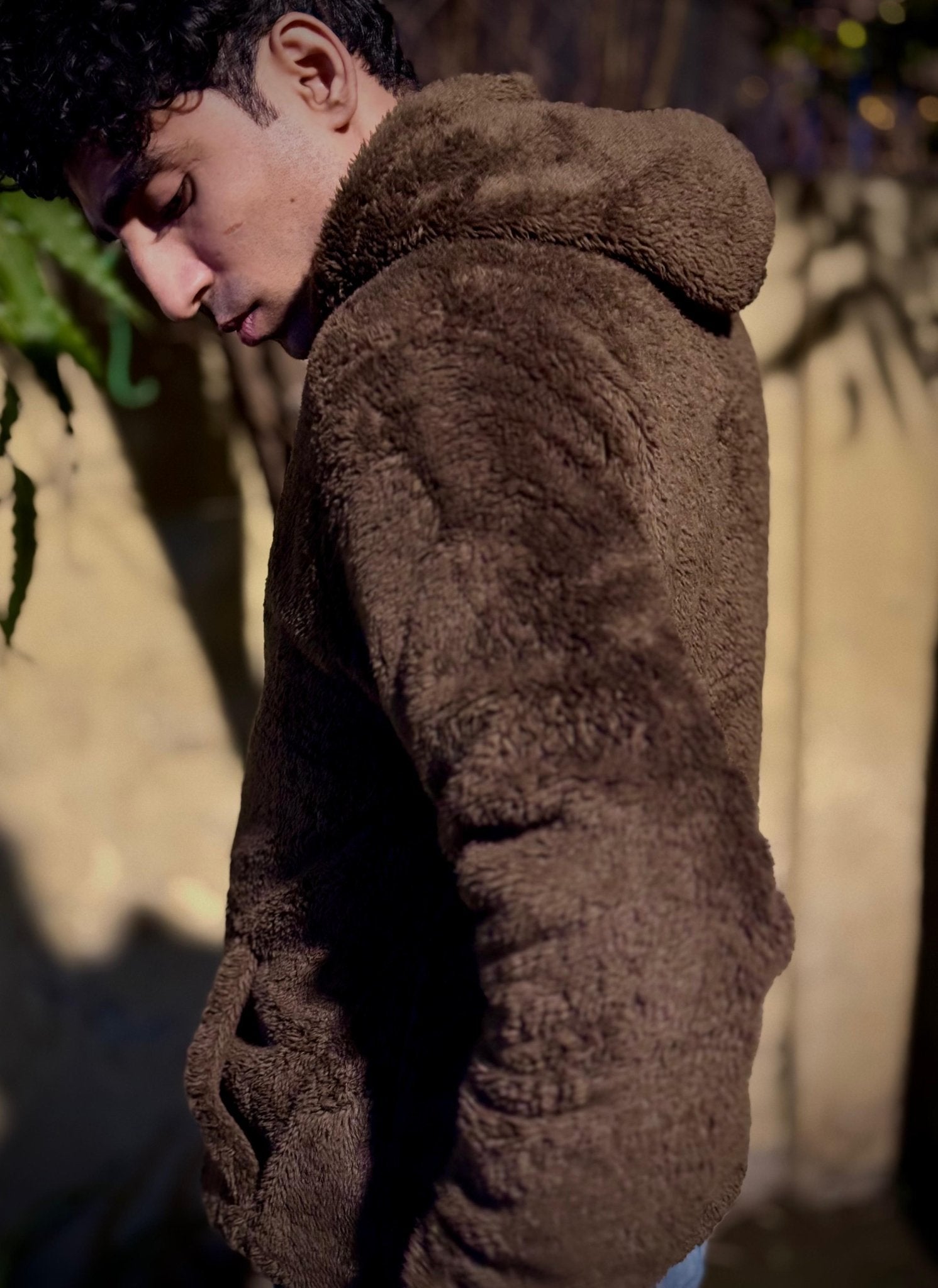 Teddy Fur Oversized Unisex Hoodie Brown - Pardais Clothing